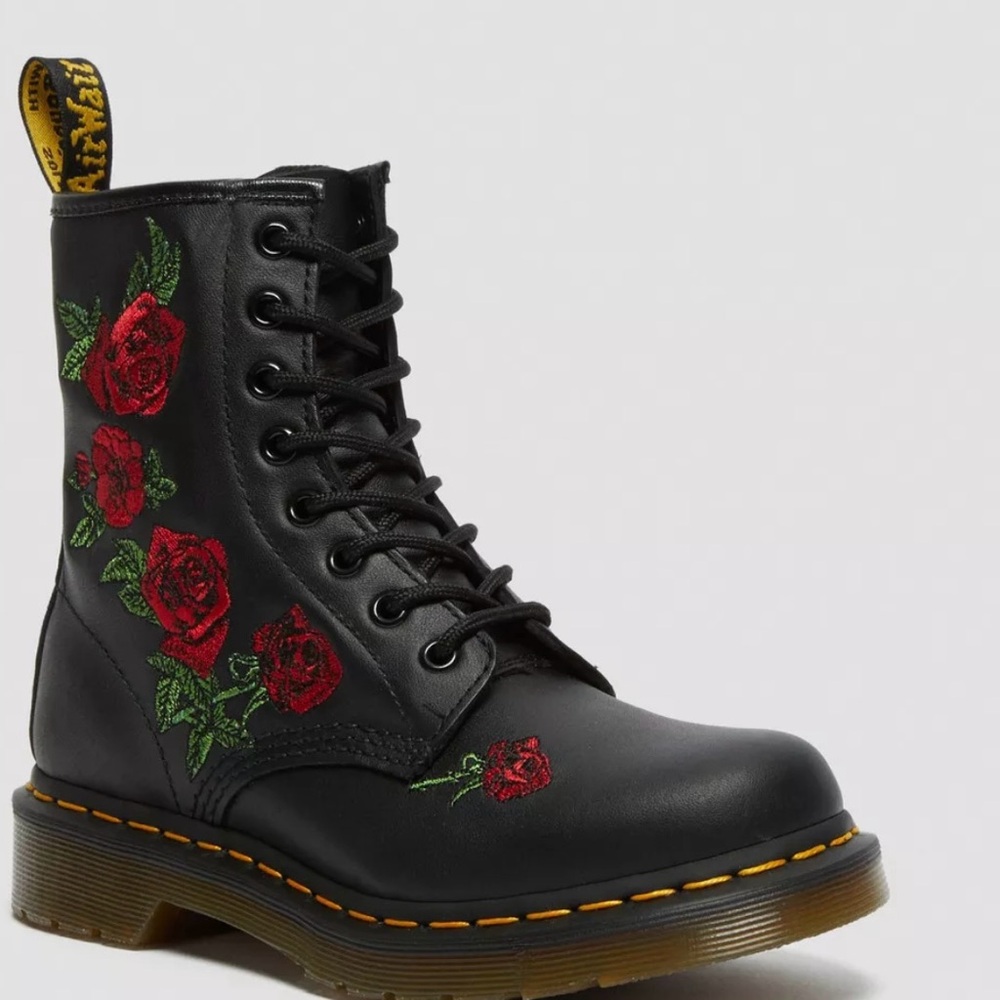 Dr. Martens 1460 Vonda Floral Leather Lace Up Boots